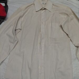 Elegant Men's Beige Dress Shirt
